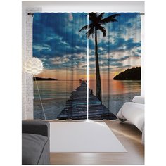 Портьеры JoyArty Закат на лазурном берегу на ленте 265 см (p-7825)