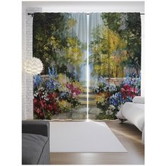 Портьеры JoyArty Цветочная аллея на ленте 265 см (p-9179)