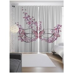 Портьеры JoyArty Цветочная маска на ленте 265 см (p-9456)