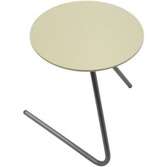 Столик журнальный Мебелик Дуэт 7, d: 50 см, металлический/бежевый