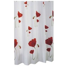 Штора для ванной RIDDER Mohn 180х200 белый/красный