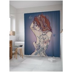 Штора для ванной JoyArty Татуировки на спине 180х200 (sc-19082)