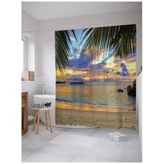 Штора для ванной JoyArty Пальмы у тёплого моря 180x200