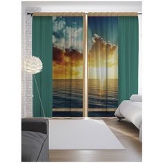 Портьеры JoyArty Море в спальне на ленте 265 см (p-8486)