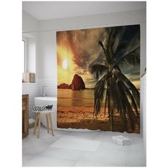 Штора для ванной JoyArty Пляж при закате 180х200 (sc-10056)
