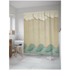 Штора для ванной JoyArty Волны и облака 180х200 (sc-8994)