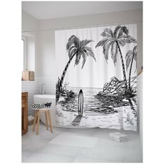Штора для ванной JoyArty Одинокий серф на пляже 180х200 (sc-15634)