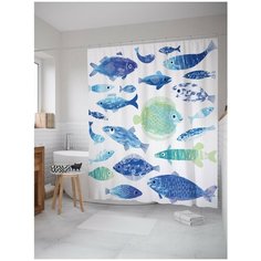 Штора для ванной JoyArty Рыбные будни 180х200 (sc-20583)