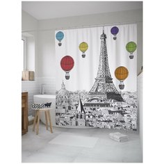 Штора для ванной JoyArty Воздушные шары в Париже 180х200 (sc-8091)