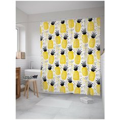 Штора для ванной JoyArty Ананасовые грядки 180х200 (sc-58236)