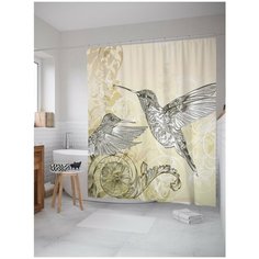 Штора для ванной JoyArty Колибри на свежем воздухе 180х200 (sc-20170)