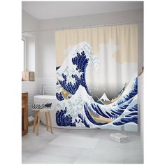 Штора для ванной JoyArty Волна в Канагаве 180х200 (sc-51782)