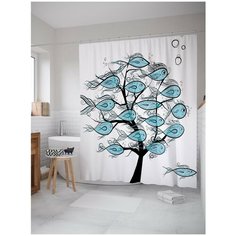 Штора для ванной JoyArty Рыбное дерево 180х200 (sc-20575)