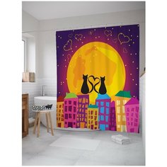 Штора для ванной JoyArty Романтические коты 180х200 (sc-14809)