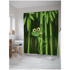 Штора для ванной JoyArty Голодная лягушка на бамбуке 180х200 (sc-15255)