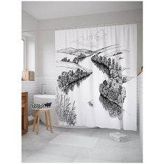 Штора для ванной JoyArty Речное путешествие 180х200 (sc-17732)