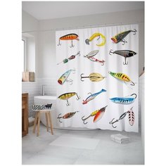 Штора для ванной JoyArty Разные крючки 180х200 (sc-21298)