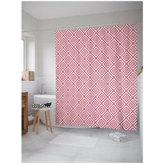 Штора для ванной JoyArty Розовая геометрия 180х200 (sc-28934)