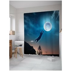 Штора для ванной JoyArty Кот прыгает на луну 180х200 (sc-25245)