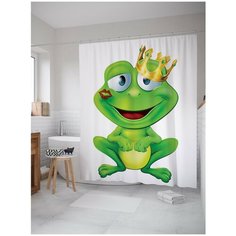 Штора для ванной JoyArty Зацелованная лягушка 180х200 (sc-15262)