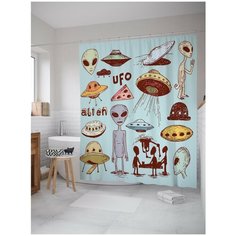 Штора для ванной JoyArty Загадки пришельцев 180х200 (sc-19610)