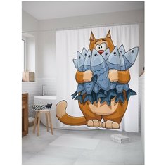 Штора для ванной JoyArty Кошачий букет 180х200 (sc-15553)