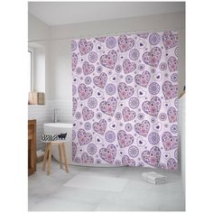 Штора для ванной JoyArty Многоликие сердца 180х200 (sc-43936)