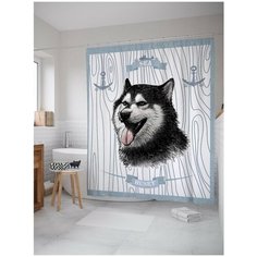 Штора для ванной JoyArty Собака и якоря 180х200 (sc-7435)