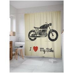 Штора для ванной JoyArty Любовь и мотоцикл 180х200 (sc-9929)