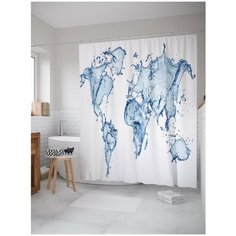 Штора для ванной JoyArty Водная карта 180х200 (sc-13757)