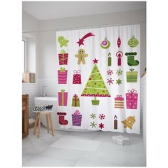 Штора для ванной JoyArty Время подарков 180х200 (sc-8407188)
