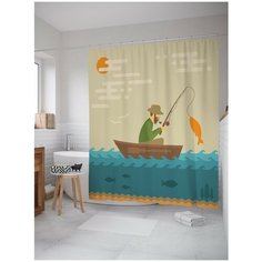 Штора для ванной JoyArty Успешная рыбалка 180х200 (sc-21322)