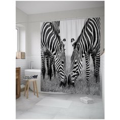 Штора для ванной JoyArty Миролюбивые зебры 180х200 (sc-8903)