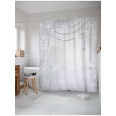 Штора для ванной JoyArty Декор с жемчугом 180х200 (sc-14159)