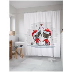 Штора для ванной JoyArty Влюбленное рождество 180х200 (sc-20067)