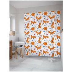 Штора для ванной JoyArty Лисы на полянке 180х200 (sc-58657)
