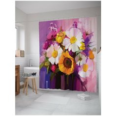 Штора для ванной JoyArty Нежный натюрморт цветов 180х200 (sc-74197)