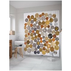Штора для ванной JoyArty Коллекция монет 180х200 (sc-7644)