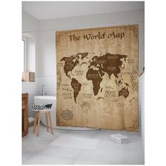 Штора для ванной JoyArty Крупная карта 180х200 (sc-7695)