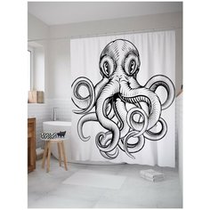 Штора для ванной JoyArty Злобный осьминог 180х200 (sc-15032)