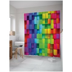 Штора для ванной JoyArty Радужные блоки 180х200 (sc-20926)