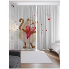 Портьеры JoyArty Мурлыкающий любимец на ленте 265 см (p-11747)