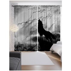 Портьеры JoyArty Печаль волка на ленте 265 см (p-7646)