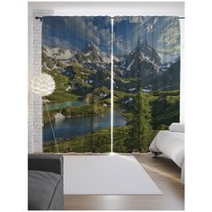 Портьеры JoyArty Горная природа на ленте 265 см (p-20413)