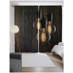 Портьеры JoyArty Винтажный лофт на ленте 265 см (p-13190)