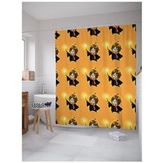 Штора для ванной JoyArty Гарри Поттер : озорной чародей 180x200 оранжевый