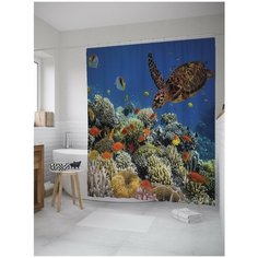 Штора для ванной JoyArty Черепаха на дне 180х200 (sc-9226)