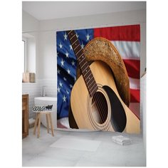 Штора для ванной JoyArty Американская гитара 180х200 (sc-23123)