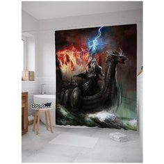 Штора для ванной JoyArty Драккар викингов 180х200 (sc-19142)