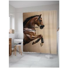 Штора для ванной JoyArty Смелая лошадь 180х200 (sc-16153)